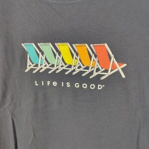 Life is Good Graphic Beach Chairs‎ Crusher-Lite Top Short Sleeve Women Size XL